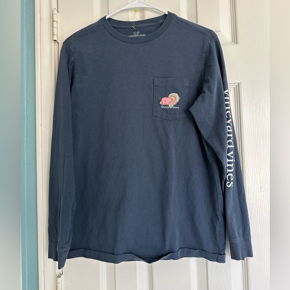 Vineyard Vines Other - Vineyard Vines Kids Navy THANKSGIVING WHALE LS Shirt Boys L (16)